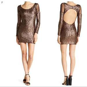 Dress the Population Jaden Mesh Sequin Dress Sz S